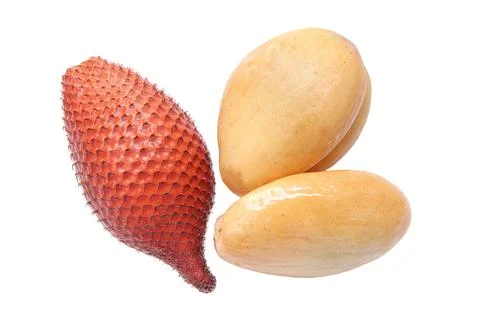 Salak Fruit isolated on white background with clipping path.  Stock Photos