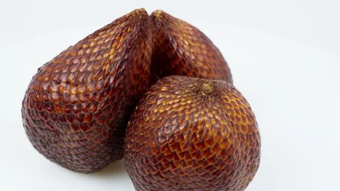 Salak Snake Fruit Rotating on White Background Isolated Stock Footage 325347338