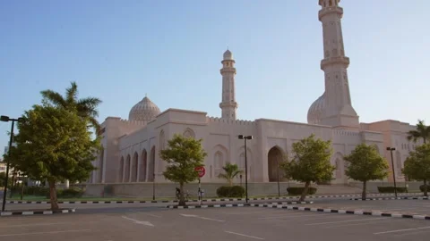 Salalah Sultan Qaboos Mosque without people in high definition in 2024 Stock Footage 293620563