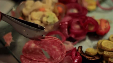 Salami Appetizer Stock-Footage 35825107