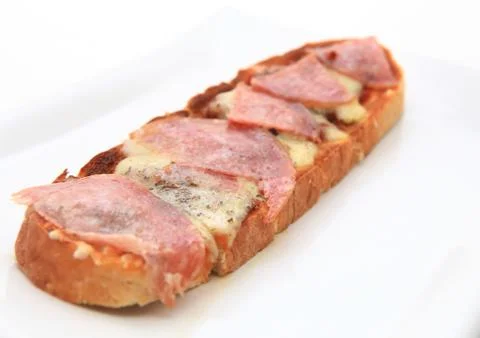 Salami bruschetta Stock Photos