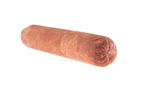 Salami isolated on white background Stock Photos