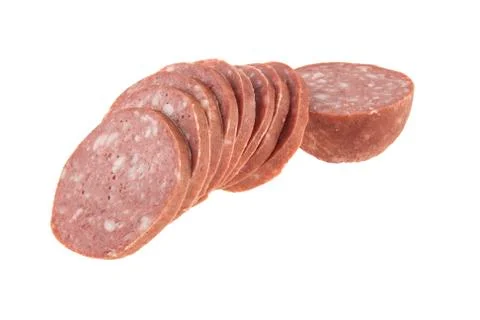 Salami isolated on white background Stock-Fotos