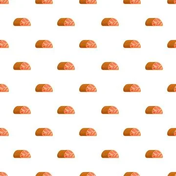 Salami meat slices creating seamless pattern background 库存插图