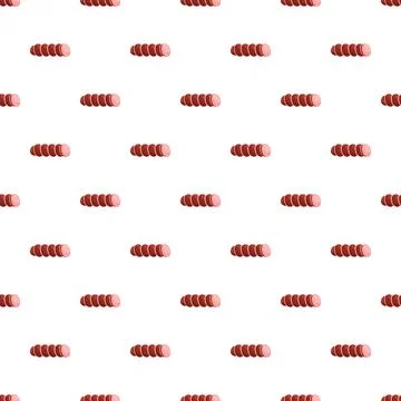 Salami meat slices seamless repeating food pattern Stock Illustration