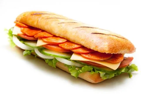 Salami pannini sandwich Foto stock