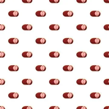 Salami pattern creating a seamless food background Stock Illustration