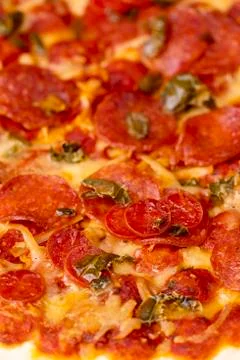 Salami pizza Stock Photos