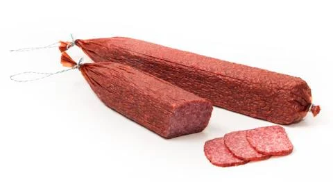 Salami rectangular shape Stock Photos
