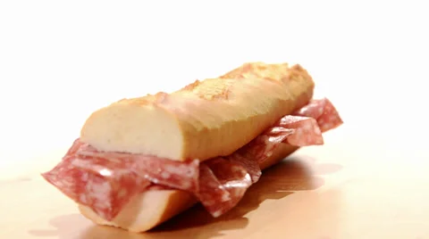 Salami sandwich Stock Footage 32303565
