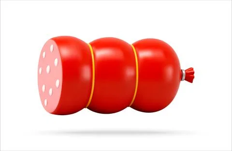 Salami sausage as 3d render icon Stock Illustration