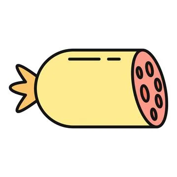 Salami sausage cut vector flat icon illustration Stock Illustration