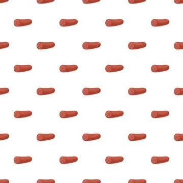 Salami sausage meat seamless pattern repeating background Stock Illustration