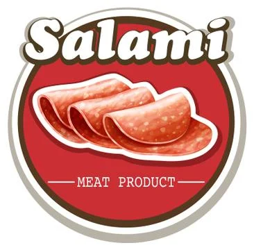 Salami sign with text Stock Illustration