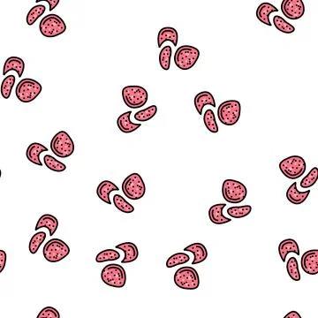 Salami slice food cut vector seamless pattern Stock Illustration