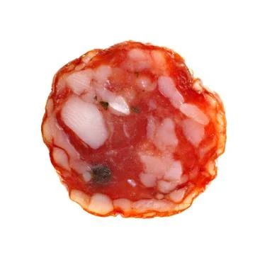 Salami slice macro Stock Photos