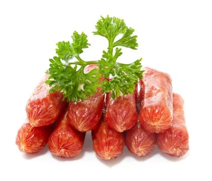 Salami  on white background Stock Photos