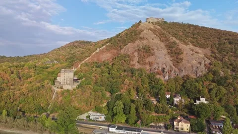 Salamon Tower and Lower Castle above the Danube Bend in Hungary in summer Stock Footage 345984301