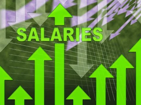 Salaries Graph Indicates Forecast Earnings And Payroll Stock Illustration