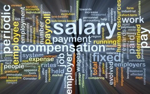 Salary background concept glowing Stock Illustration