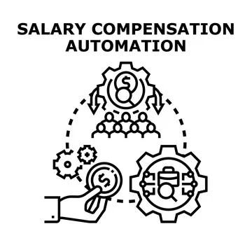 Salary compensation automation process system concept Stock Illustration