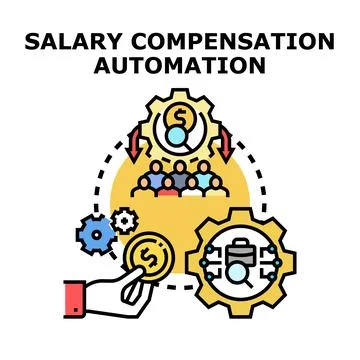 Salary compensation automation process system concept Stock Illustration