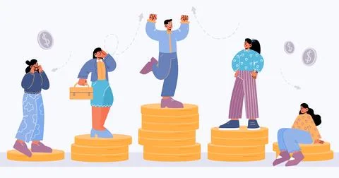 Salary difference, society structure, hierarchy Stock Illustration