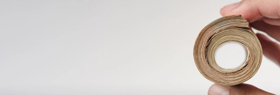 Salary in Europe. Increase or decrease of wages in the European Union. A man's 스톡 사진