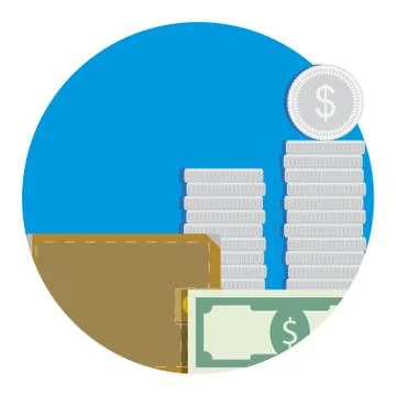 Salary icon flat Stock Illustration
