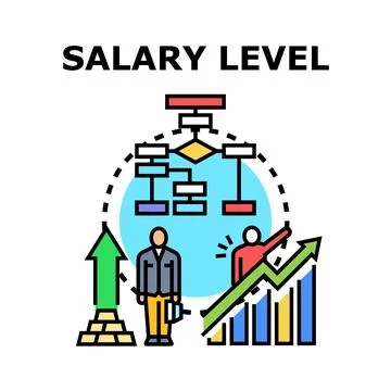 Salary level evaluation and career growth process Stock Illustration