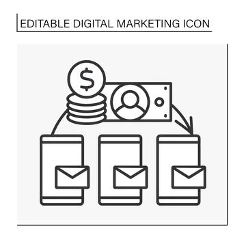 Salary line icon 스톡 일러스트