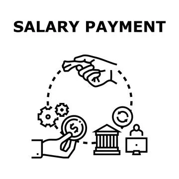 Salary payment process vector illustrating income distribution Stock Illustration