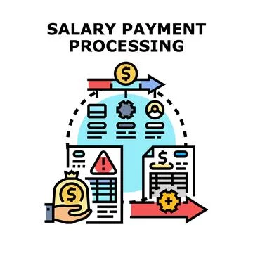 Salary payment processing concept for employee payroll Stock Illustration