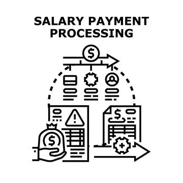 Salary payment processing concept for employee payroll Stock Illustration