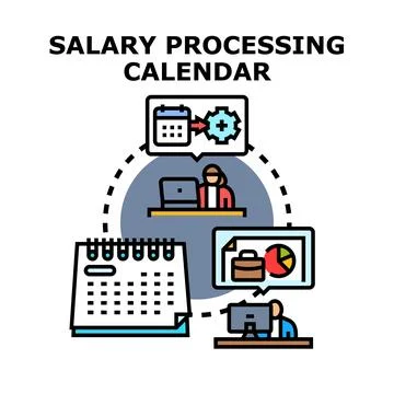 Salary processing calendar concept vector illustration Stockillustratie
