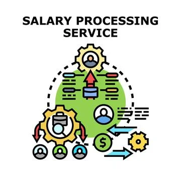 Salary processing service optimizing employee payroll administration Stock Illustration