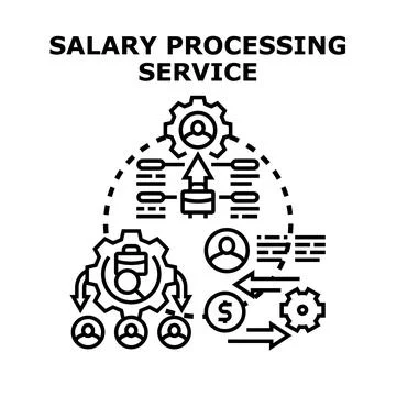 Salary processing service optimizing employee payroll administration Stock Illustration