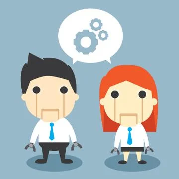 Salary robot Stock Illustration