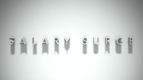 Salary surge  3D title animation white text on a white background Stock Footage 299636588