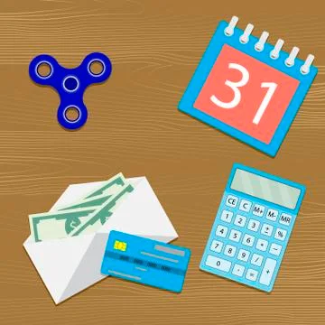 Salary on table Stock Illustration