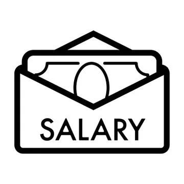 Salary vector icon. Black and white cash illustration. Contour linear money icon Stock Illustration