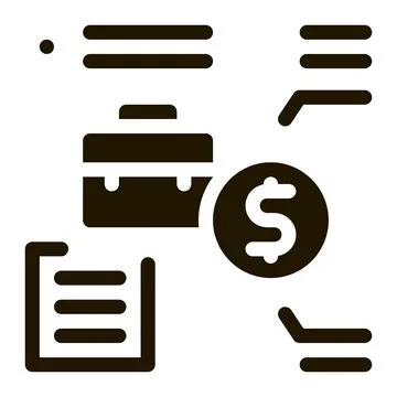 Salary for work icon Vector Glyph Illustration Illustrazione stock