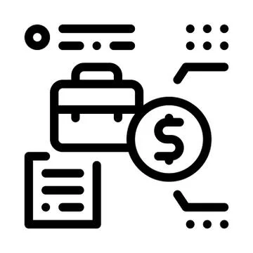 Salary for work icon vector outline illustration Stock Illustration