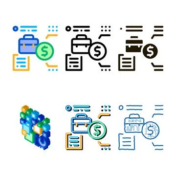Salary for work icon vector outline variants Stockillustratie