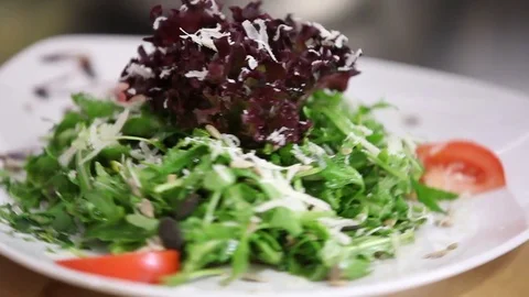 Salat spinning in slow motion Stock Footage 74964492