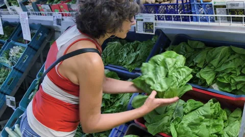 Salat, supermarket Stock Footage 55573000