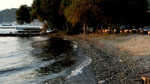 A salat table located in the sea Stock Footage 112667282