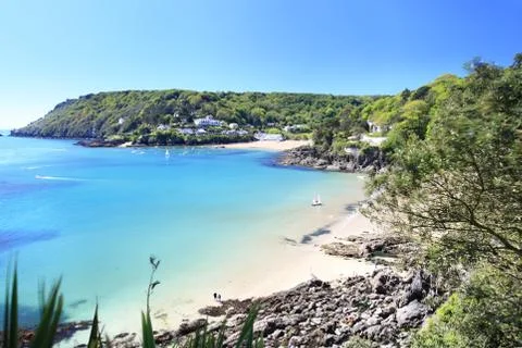 Salcombe beach devon england Stock Photos