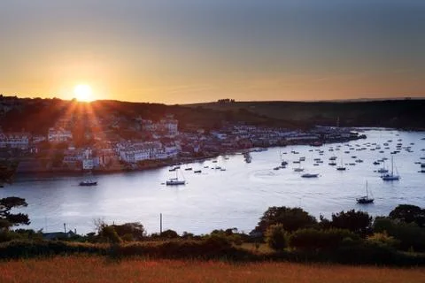 Salcombe sunset devon england Stock Photos