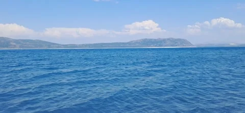 Salda lake deep blue open water surface movement Stock Footage 340480741